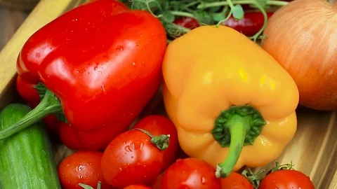 Fresh vegetables Stock Footage 87590830