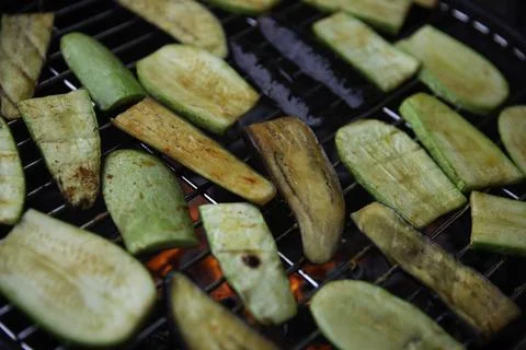 Fresh vegetables on the grill Foto stock