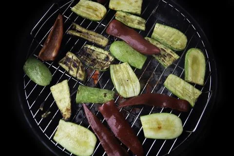 Fresh vegetables on the grill 스톡 사진