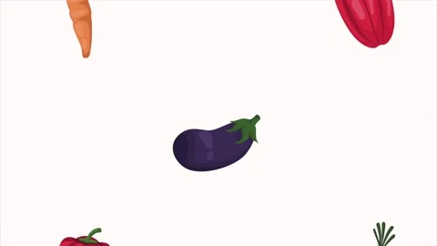 Fresh vegetables healthy food pattern Stock Footage 220361019