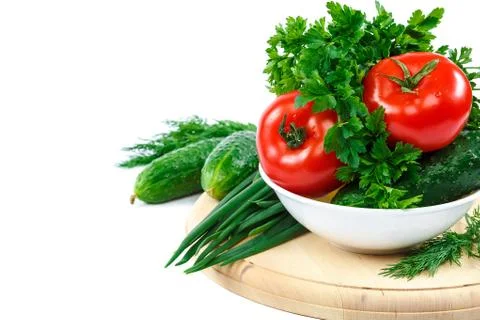 Fresh vegetables isolated on a white background Stock Photos