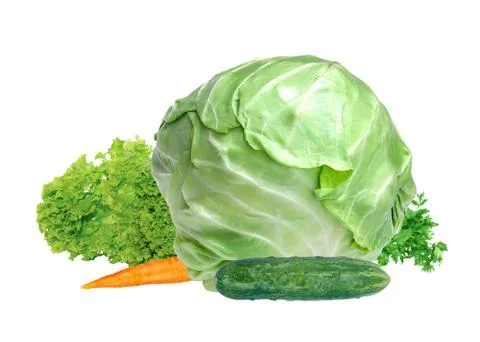 Fresh vegetables isolated on white Stock Photos