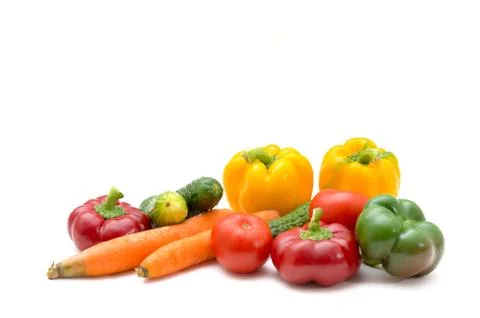 Fresh vegetables isolated on white Stock Photos