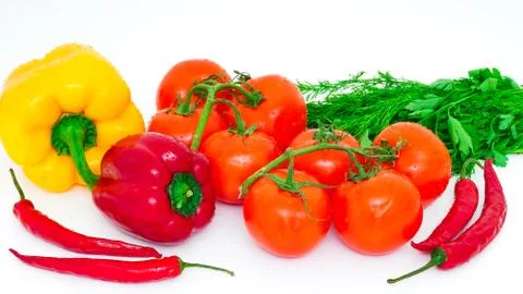 Fresh vegetables isolated on white Stock Photos