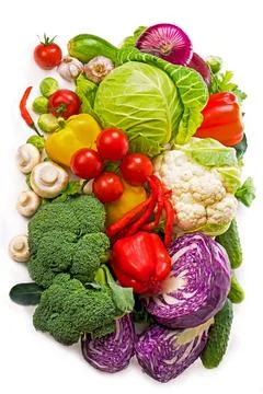 Fresh vegetables isolated on white Stock Photos