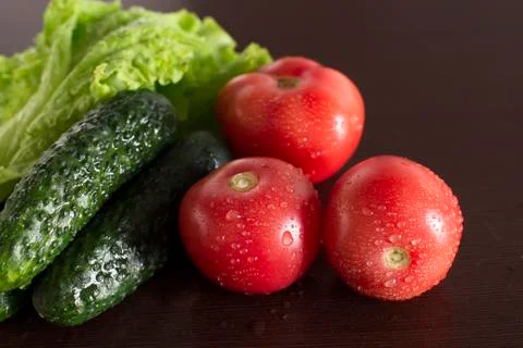 Fresh vegetables on a kitchen table Stock Photos
