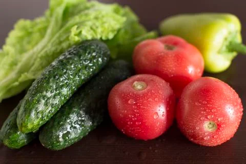 Fresh vegetables on a kitchen table Stock Photos
