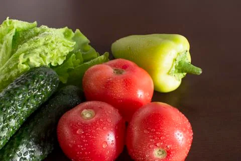 Fresh vegetables on a kitchen table Stock Photos