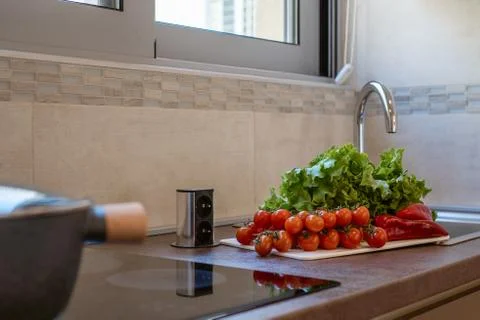Fresh vegetables on the kitchen table Stock Photos