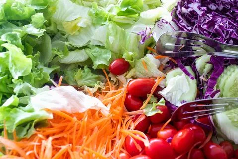 Fresh vegetables for making salad. Stock Photos