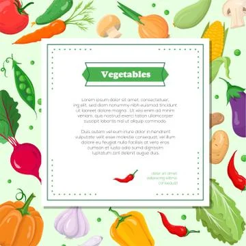 Fresh vegetables - modern colorful vector illustration Stock Illustration