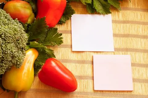 Fresh vegetables on the napkin Stock Photos