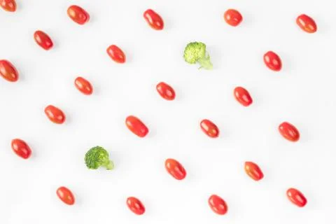Fresh vegetables pattern on white background. Ingredients for vegetable salad Stock Photos