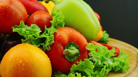Fresh Vegetables Rotate Stock Footage 68416265