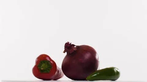 Fresh vegetables on a rotating plate Stock Footage 123205577