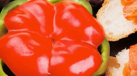 Fresh vegetables with salmon 库存影片 50415937