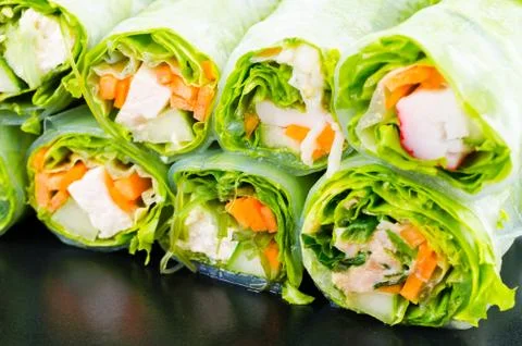 Fresh vegetables spring rolls Stock Photos