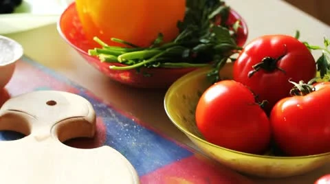 Fresh vegetables on the table Stock Footage 11225312