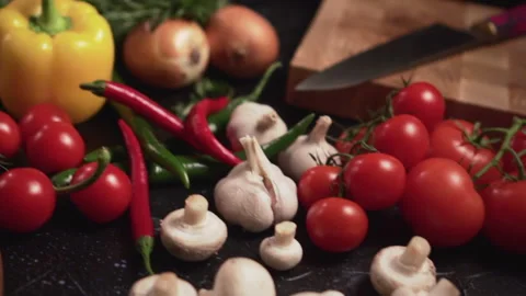 Fresh vegetables on the table. Video stock 148153743