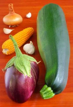 Fresh vegetables on table Stock Photos