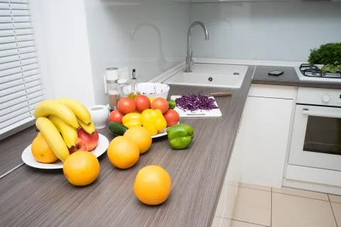 Fresh vegetables on table Stock Photos