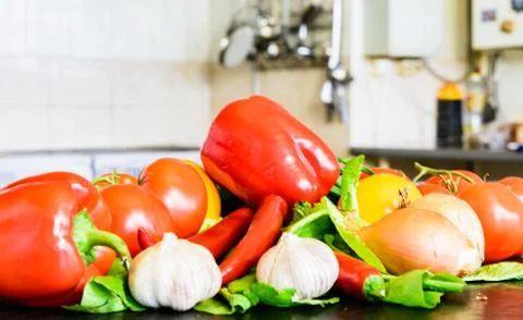 Fresh vegetables on the table Fotos Stock