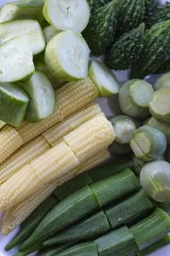 Fresh Vegetables On The Table Stock Photos