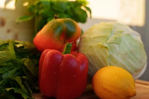 Fresh vegetables on the table Fotos Stock
