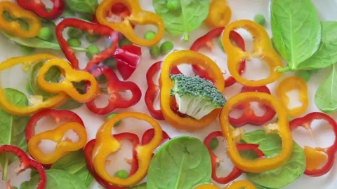 Fresh vegetables. View from above	 Stock Footage 137074595