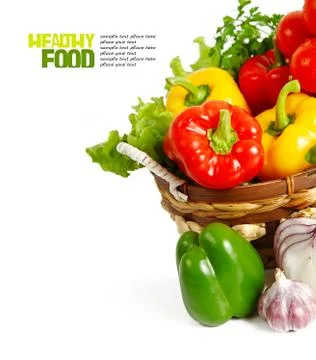 Fresh vegetables on the white background Stockfoto's