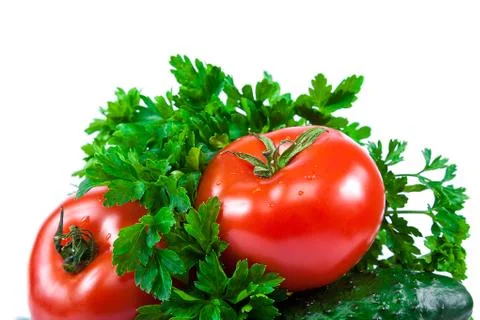 Fresh vegetables on a white background Stock Photos