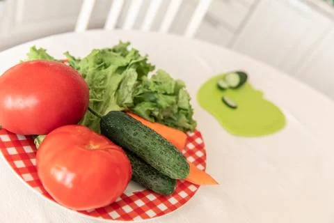 Fresh vegetables on the white background. Stock Photos