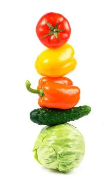 Fresh vegetables on the white background Stock Photos