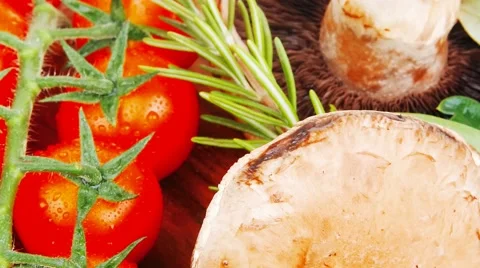 Fresh vegetables on wood 스톡 동영상 50494963
