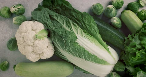 Fresh vegetables on a wooden table. The concept of healthy organic food. Stock Footage 195282432