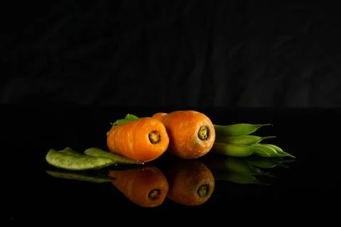 Fresh veggies on a dark table Stock Photos