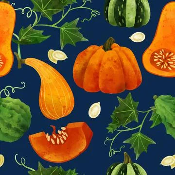 Fresh veggies, seamless pattern, hand drawn vector Stock Illustration