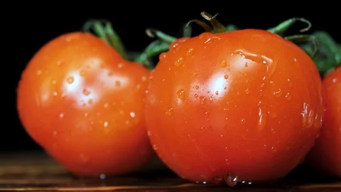 Fresh Vine Ripe Organic Tomatos in 4K Stock Footage