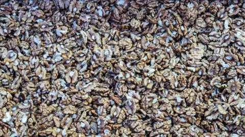 Fresh walnuts without shell as a background Stock Photos