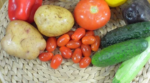 Fresh Washed Vegetables Stock Footage 58190072
