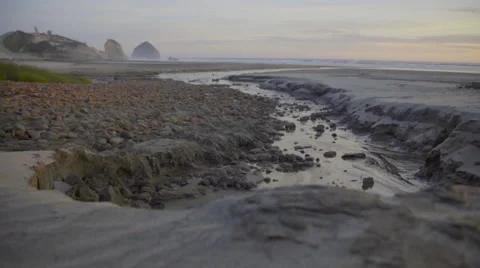 Fresh water flows into the ocean Stock Footage 59902167
