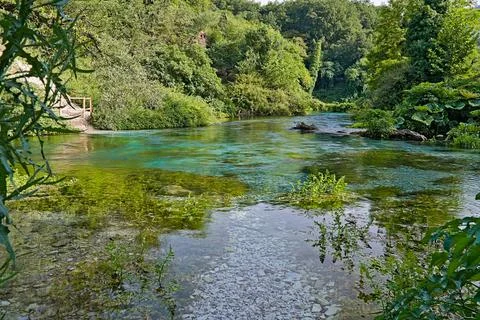 Fresh water spring Blue Eye near Saranda Stock Photos