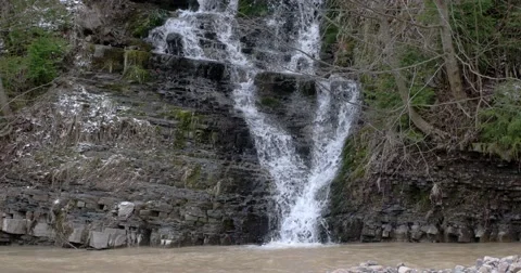 Fresh Water Stream With Waterfall in Mountain Forest Stock-Footage 61873563