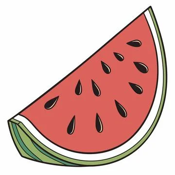 Fresh Watermelon Fruit Vector Art Stock Illustration