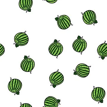 Fresh watermelon leaf vector seamless pattern Illustrazione stock