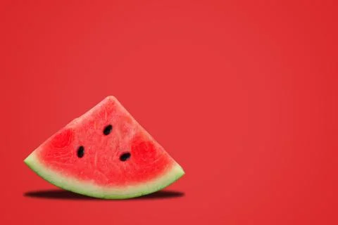 Fresh watermelon on red background Stock Photos