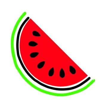 Fresh Watermelon Slice Illustration Stock Illustration