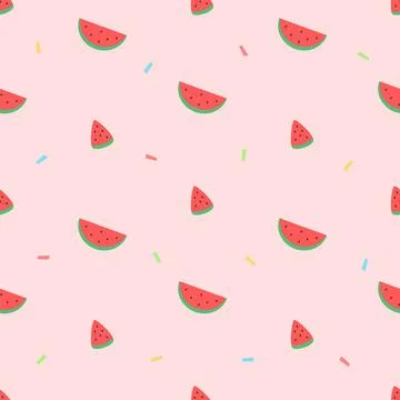 Fresh watermelon slice seamless pattern Stock Illustration