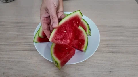 Fresh Watermelon Slice for Summer Stock Footage 285958522