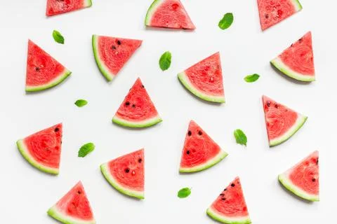 Fresh watermelon slices pattern Stock Photos
